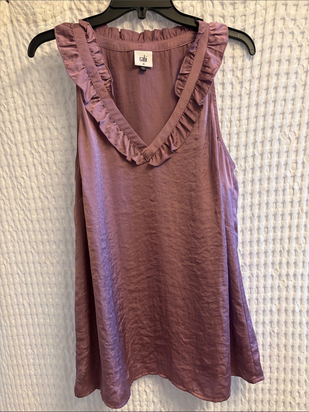 Cabi Lavender Ruffle V-Neck top